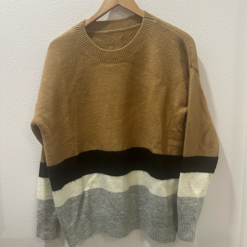 Cozy Colorblock Crew Neck Sweater